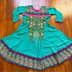 Blue Anarkali dress and trouser